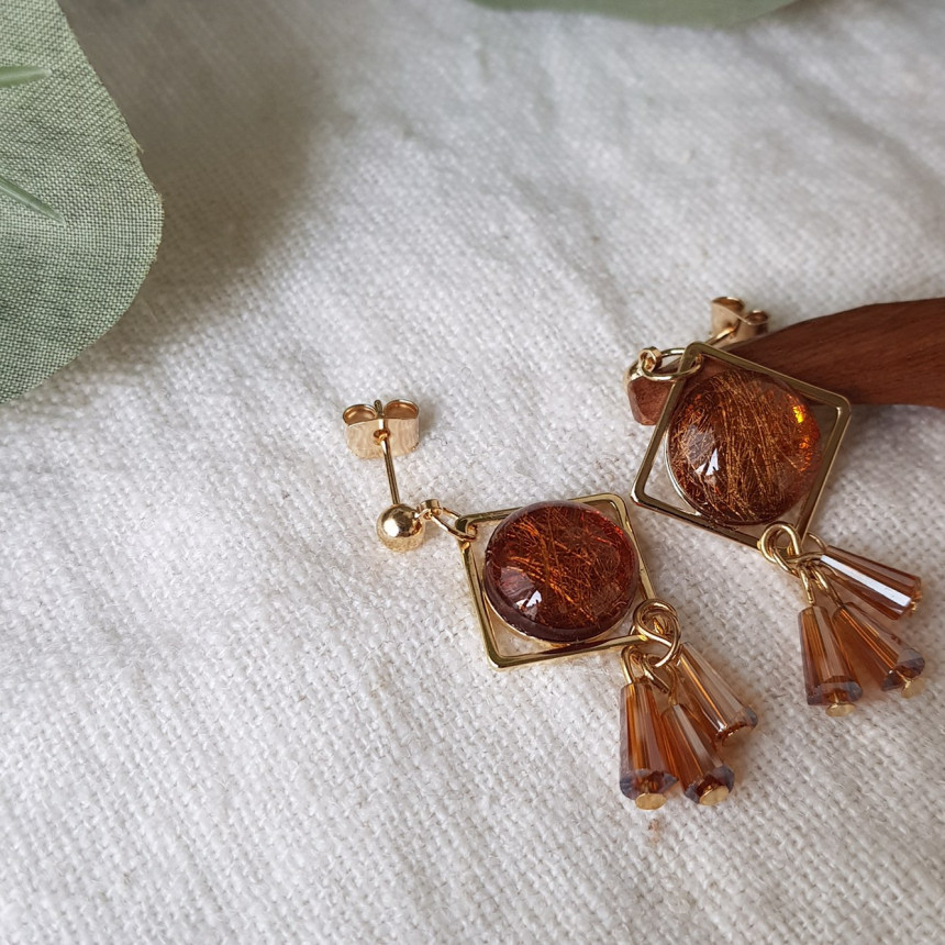 Omaju Crystal Drop Earrings 5color Gullible luxury