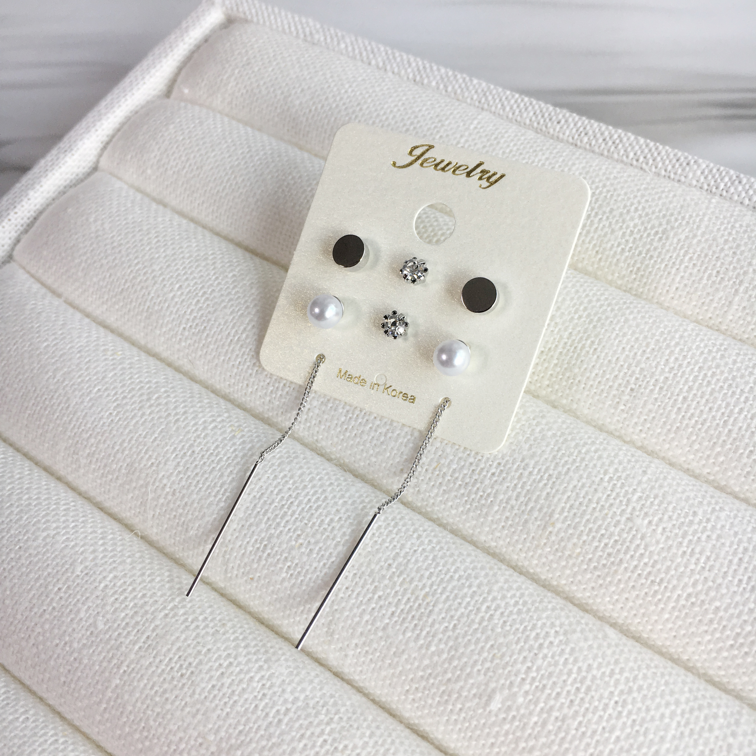 Two-Hour Daily Drop Earrings 6-piece set Cubic Hea