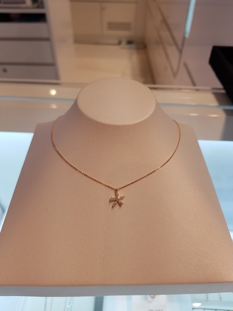 Stonehenge Rose Gold Fairy Star Flower Necklace I0