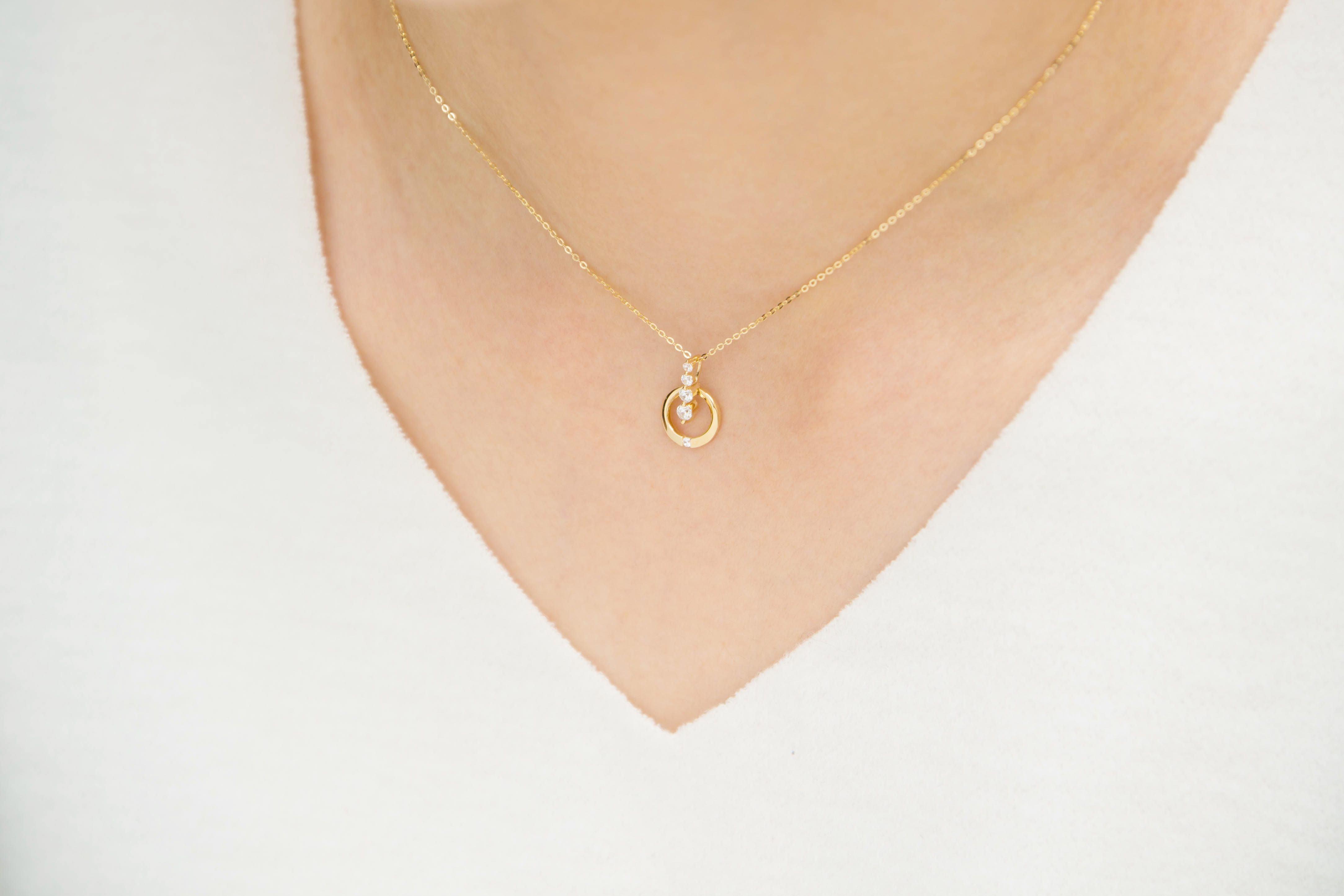 FINI Round necklace 14k Pendant Cubic 20 lender St