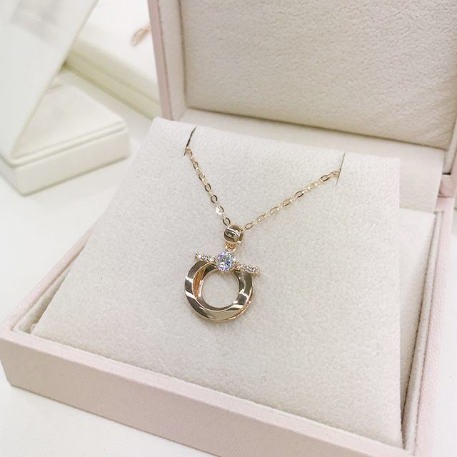 18K Tunic Cubic Necklace Simple 14K Daily 20 Girls