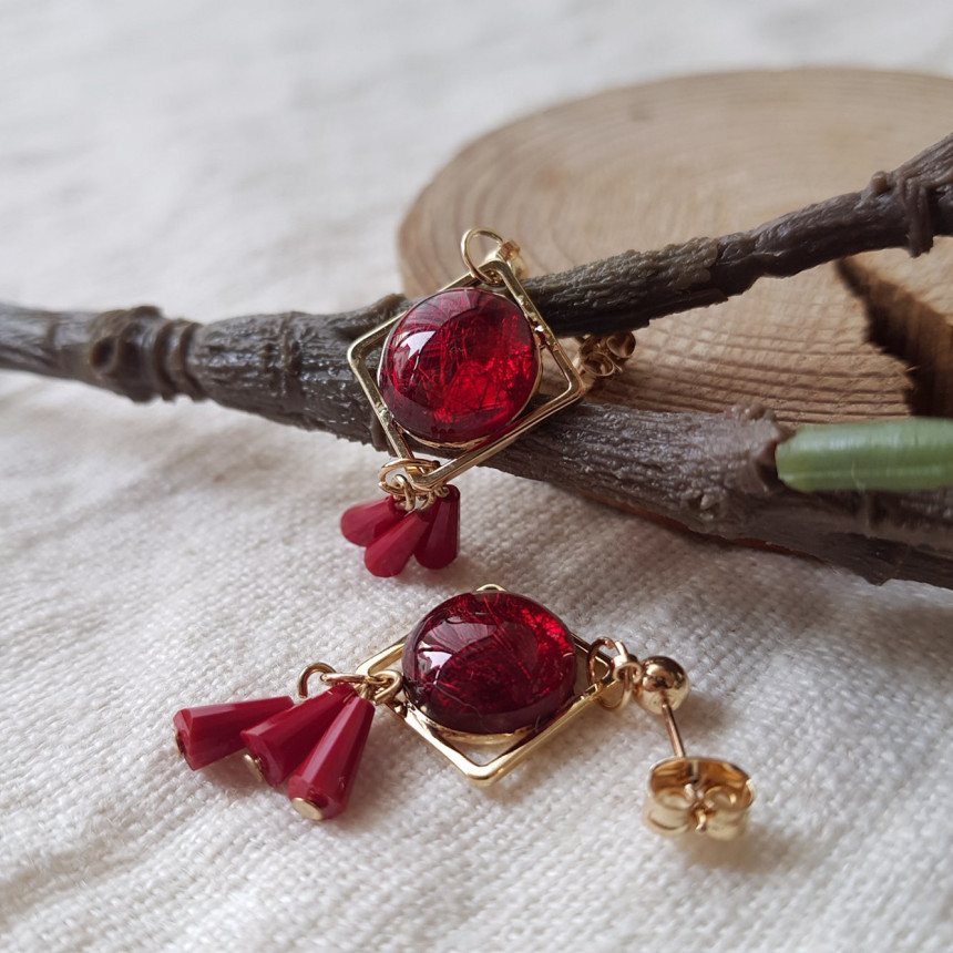 Omaju Crystal Drop Earrings 5color Gullible luxury