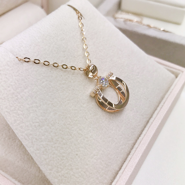 18K Tunic Cubic Necklace Simple 14K Daily 20 Girls