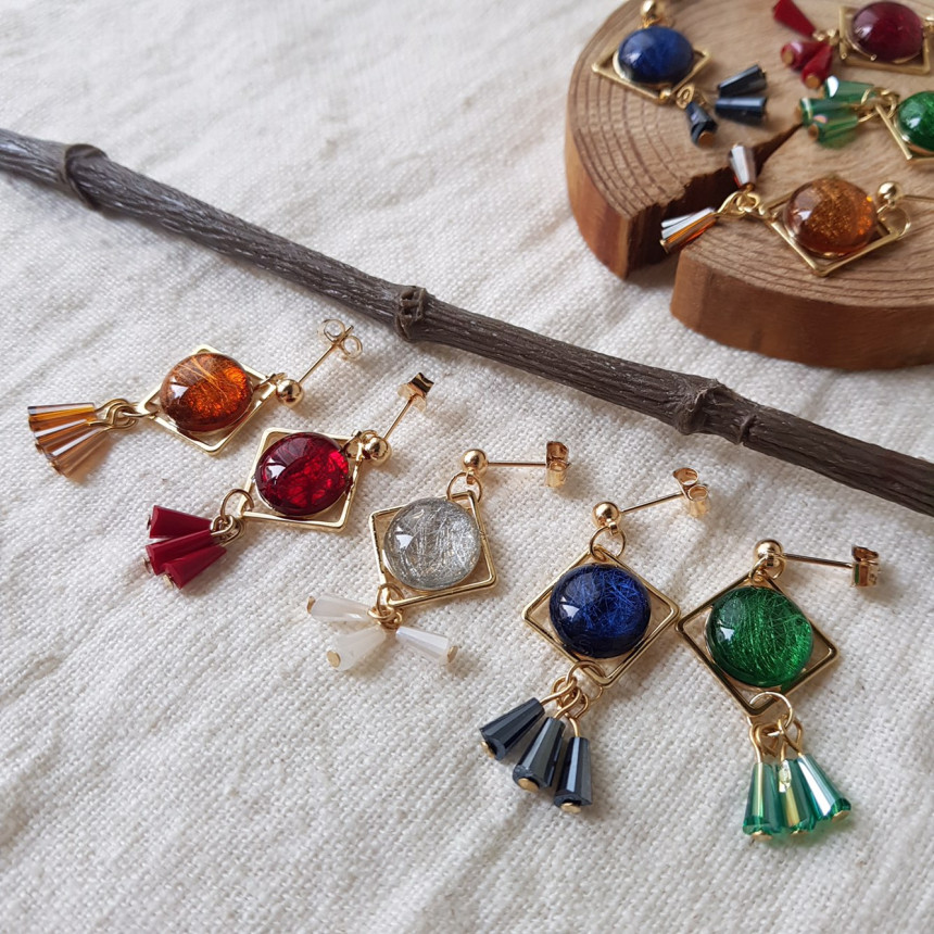 Omaju Crystal Drop Earrings 5color Gullible luxury