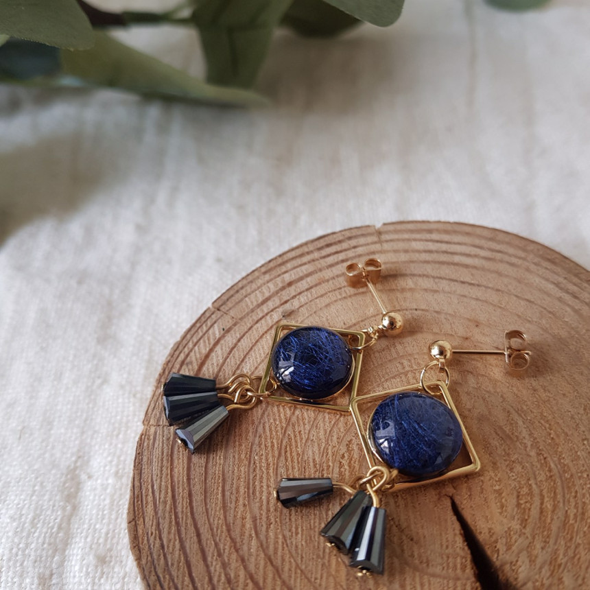 Omaju Crystal Drop Earrings 5color Gullible luxury