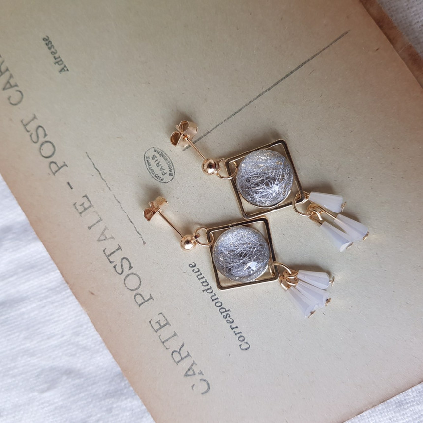 Omaju Crystal Drop Earrings 5color Gullible luxury