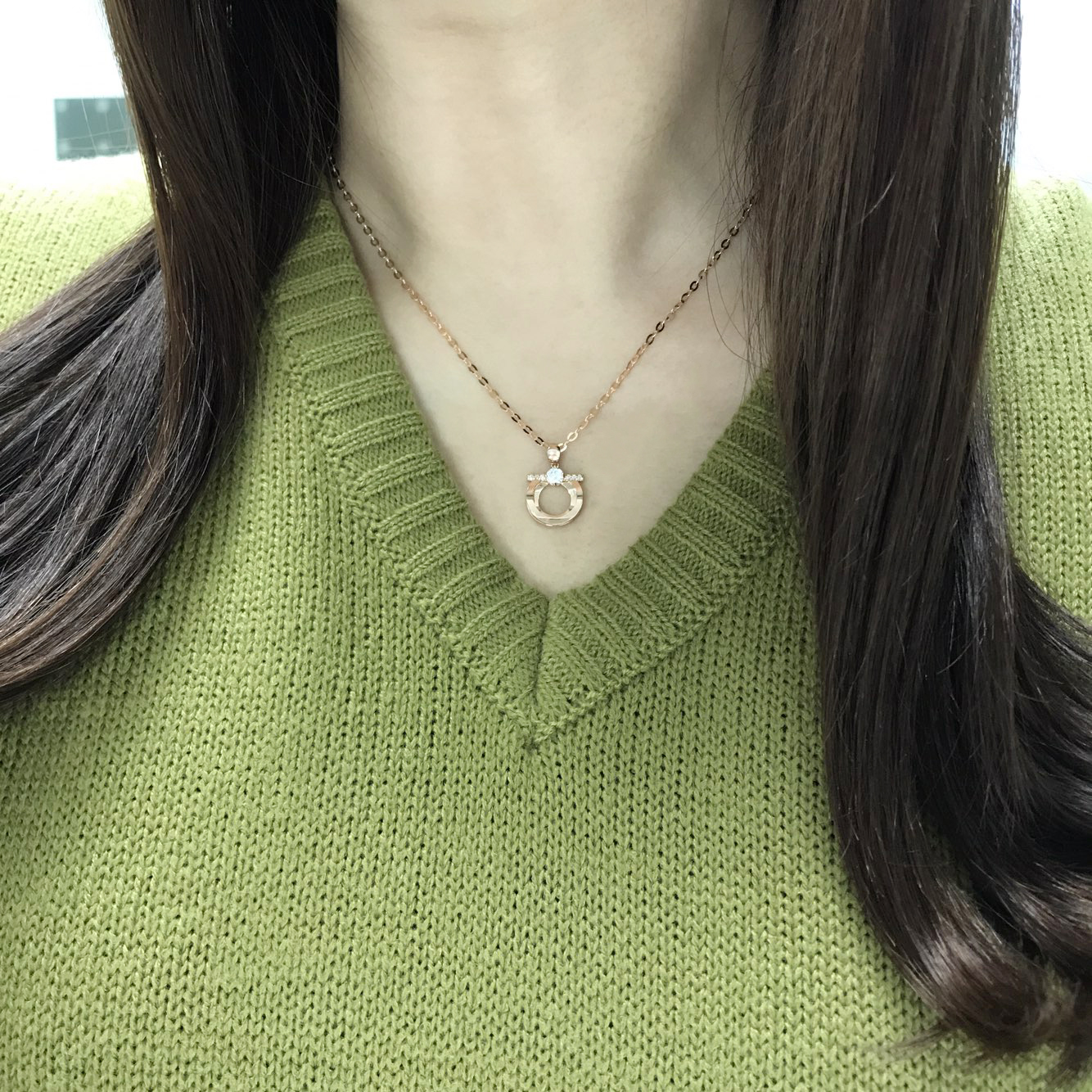 18K Tunic Cubic Necklace Simple 14K Daily 20 Girls