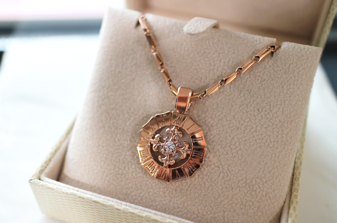 18k Cross Pendant 14k Men's Choker Necklace Pin