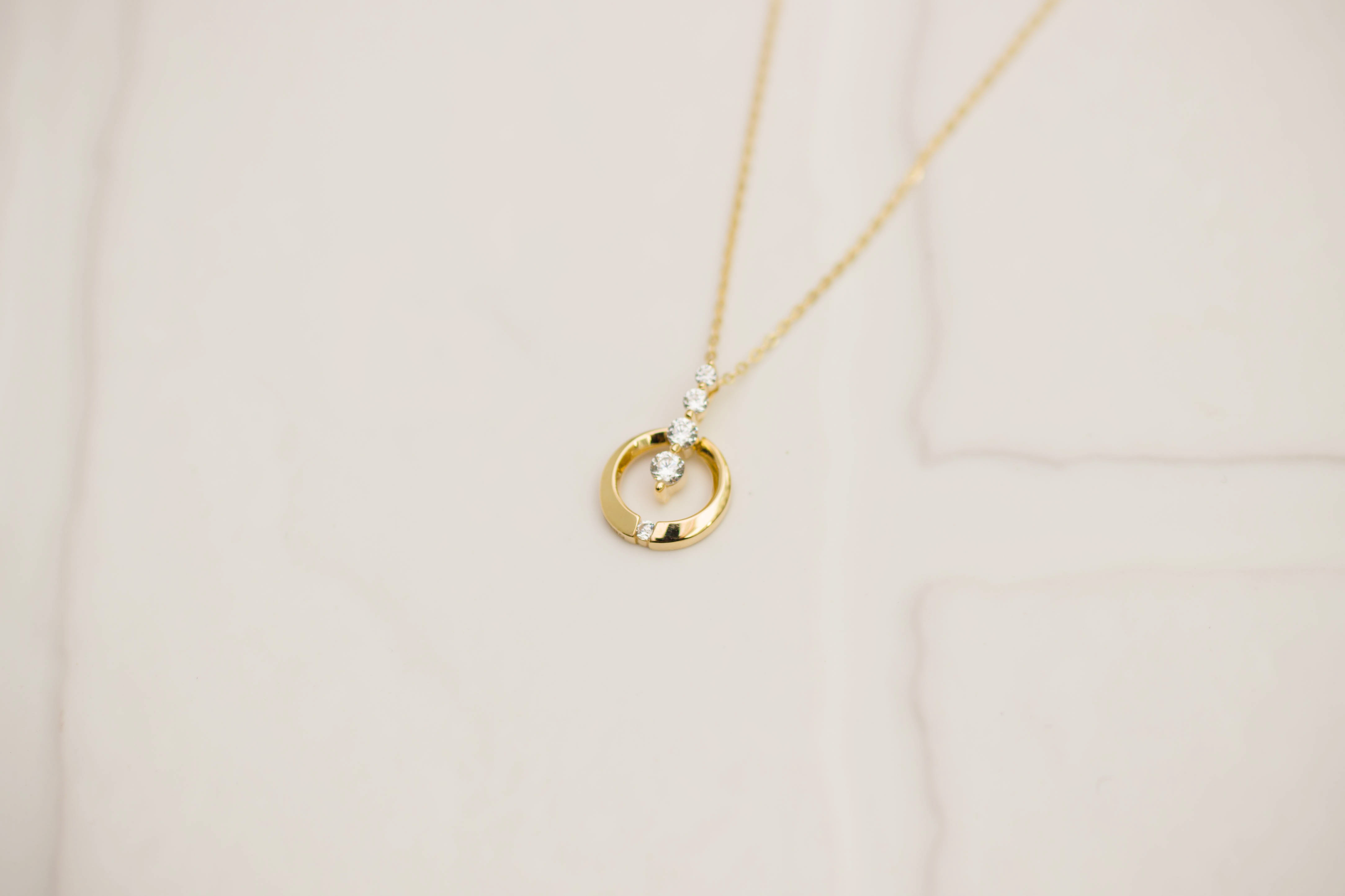 FINI Round necklace 14k Pendant Cubic 20 lender St