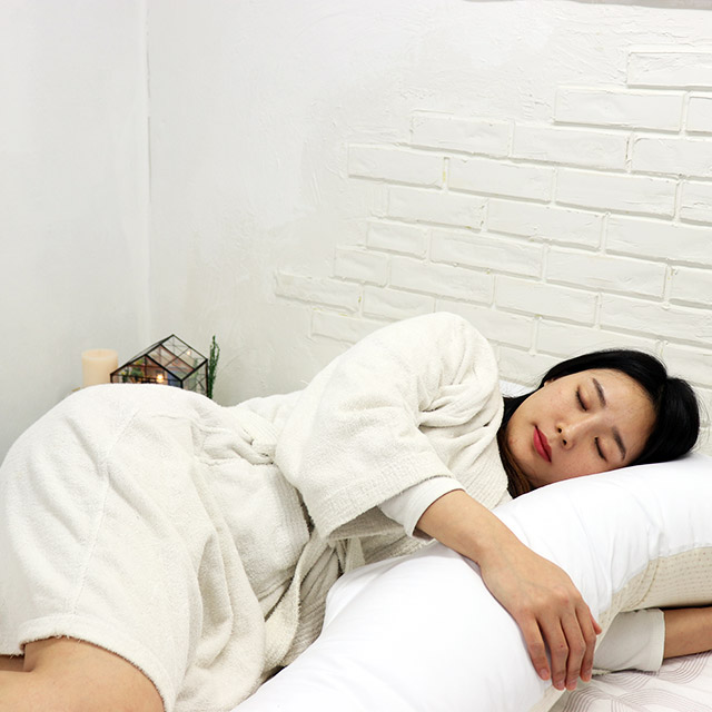 문피스 임산부 바디필로우 오가닉스트라이프 옆으로 안고자는 베개 - 상세 이미지 2
