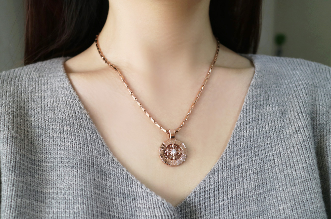 18k Cross Pendant 14k Men's Choker Necklace Pin