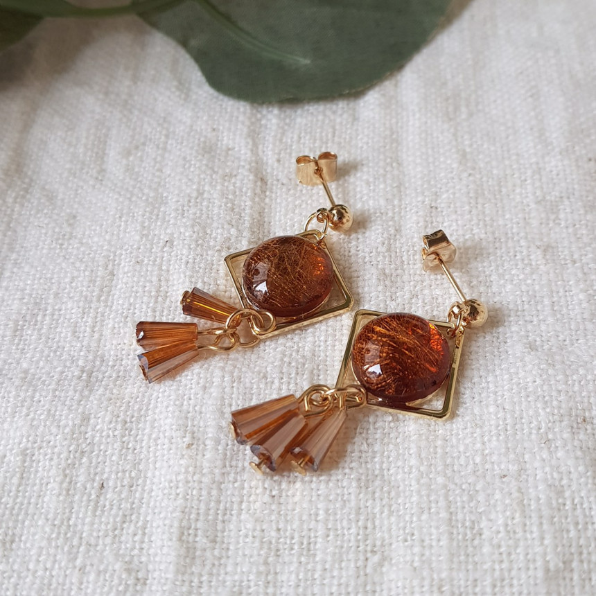 Omaju Crystal Drop Earrings 5color Gullible luxury