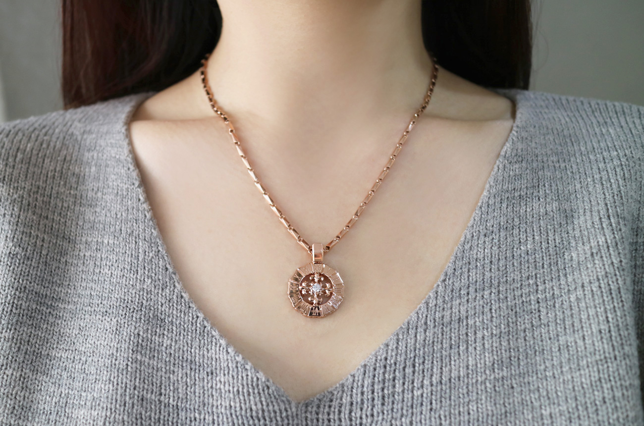 18k Cross Pendant 14k Men's Choker Necklace Pin