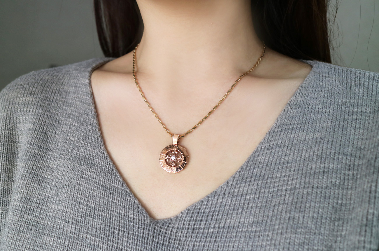 18k Cross Pendant 14k Men's Choker Necklace Pin