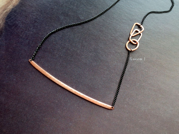 14k Stick Bar Shape Black Gold Choker Necklace 18k