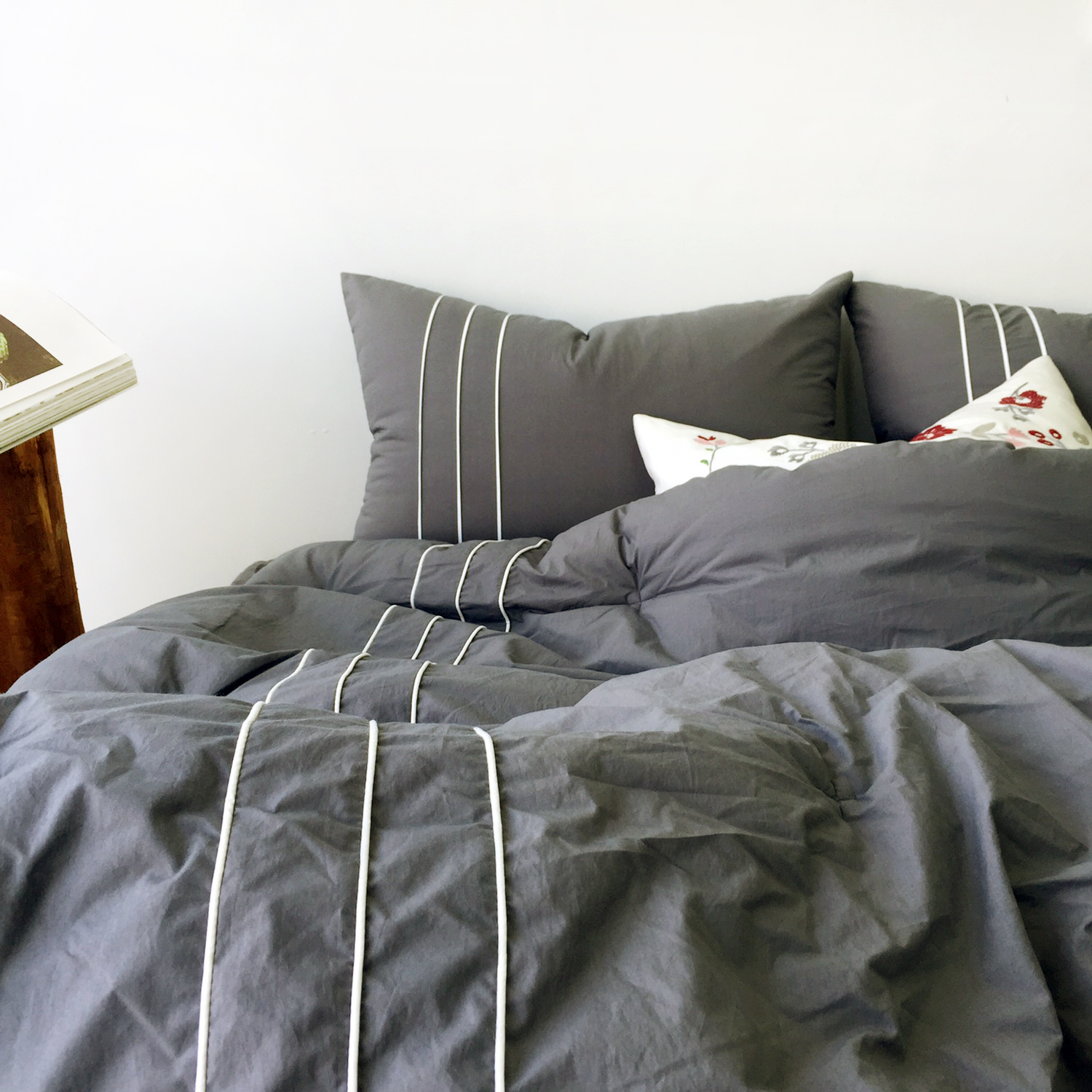 사각사각 라인 고밀도 먼지 없는 바이오워싱 호텔 침구 신혼 사계절 차렵 이불 S/SS