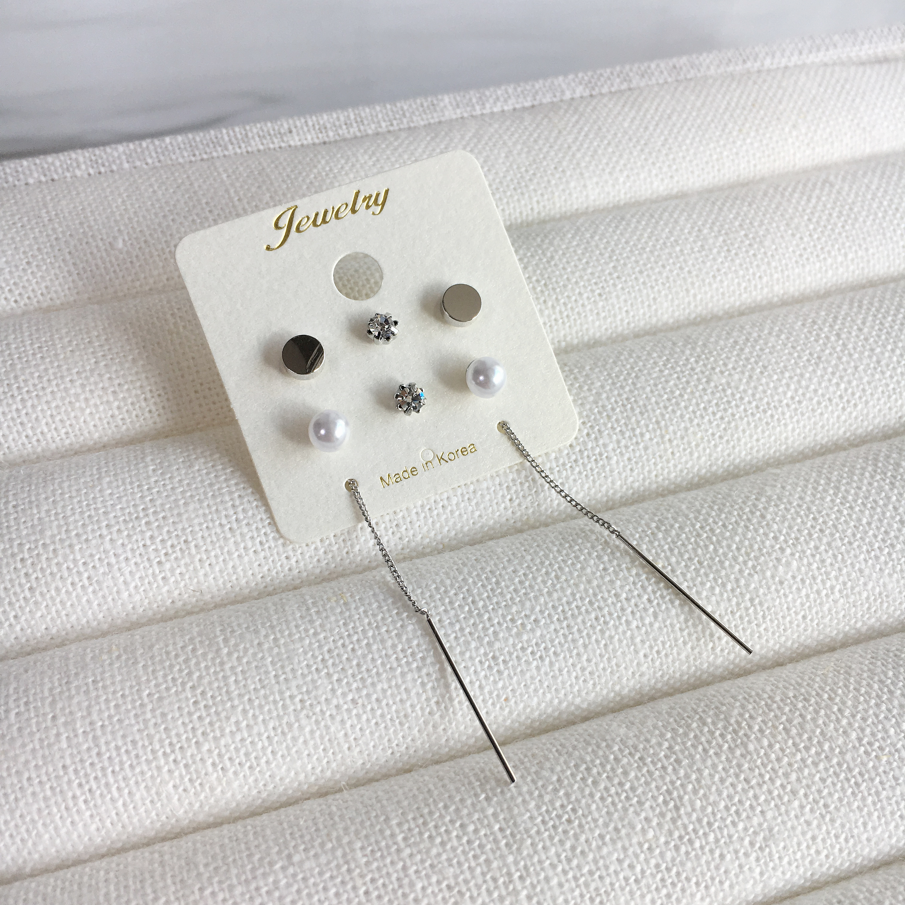 Two-Hour Daily Drop Earrings 6-piece set Cubic Hea