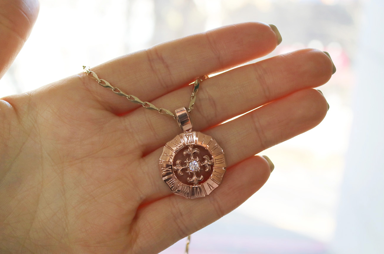 18k Cross Pendant 14k Men's Choker Necklace Pin