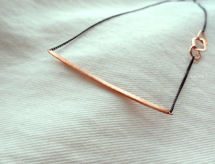 14k Stick Bar Shape Black Gold Choker Necklace 18k