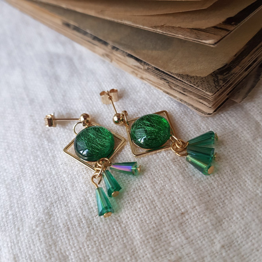 Omaju Crystal Drop Earrings 5color Gullible luxury