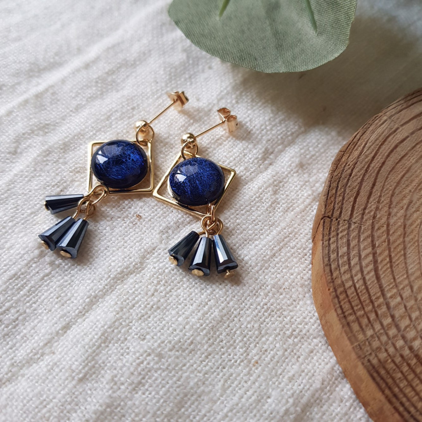 Omaju Crystal Drop Earrings 5color Gullible luxury