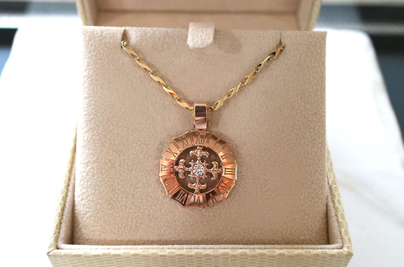 18k Cross Pendant 14k Men's Choker Necklace Pin