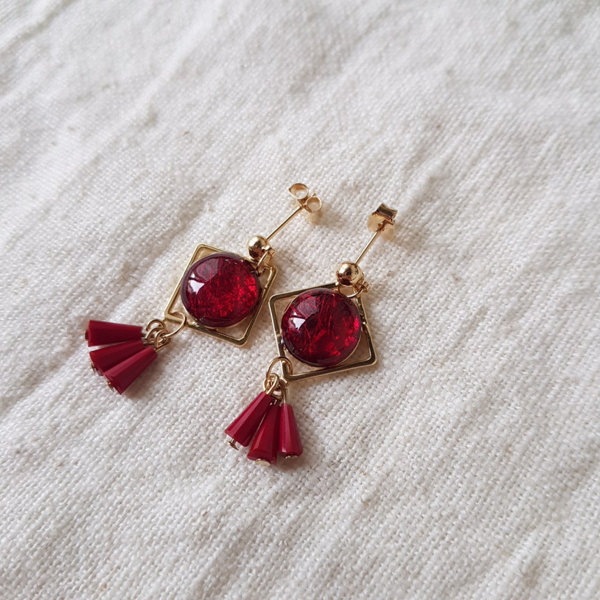 Omaju Crystal Drop Earrings 5color Gullible luxury