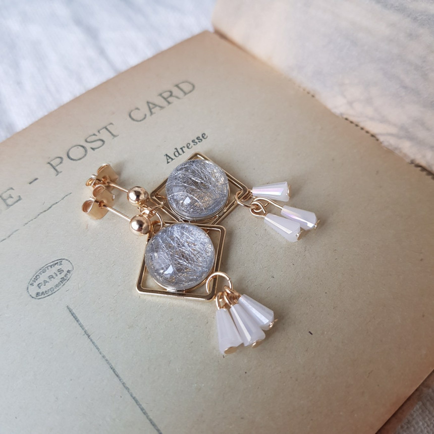 Omaju Crystal Drop Earrings 5color Gullible luxury