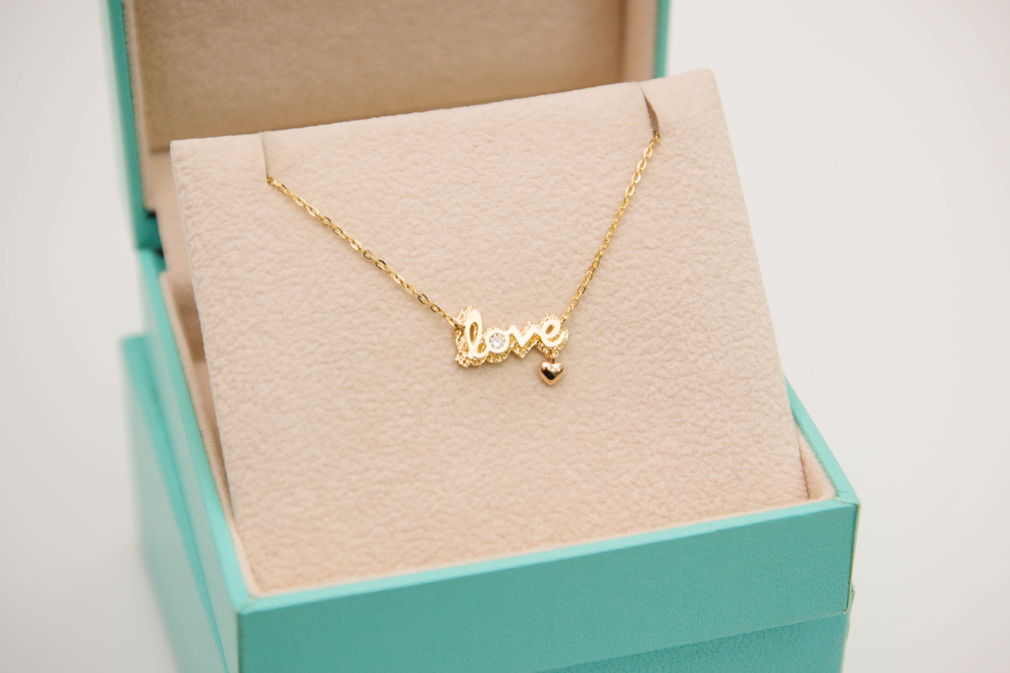Reno Love Necklace 14k Initial 14K Women's One-