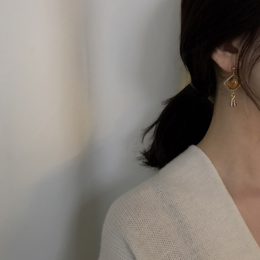 Omaju Crystal Drop Earrings 5color Gullible luxury