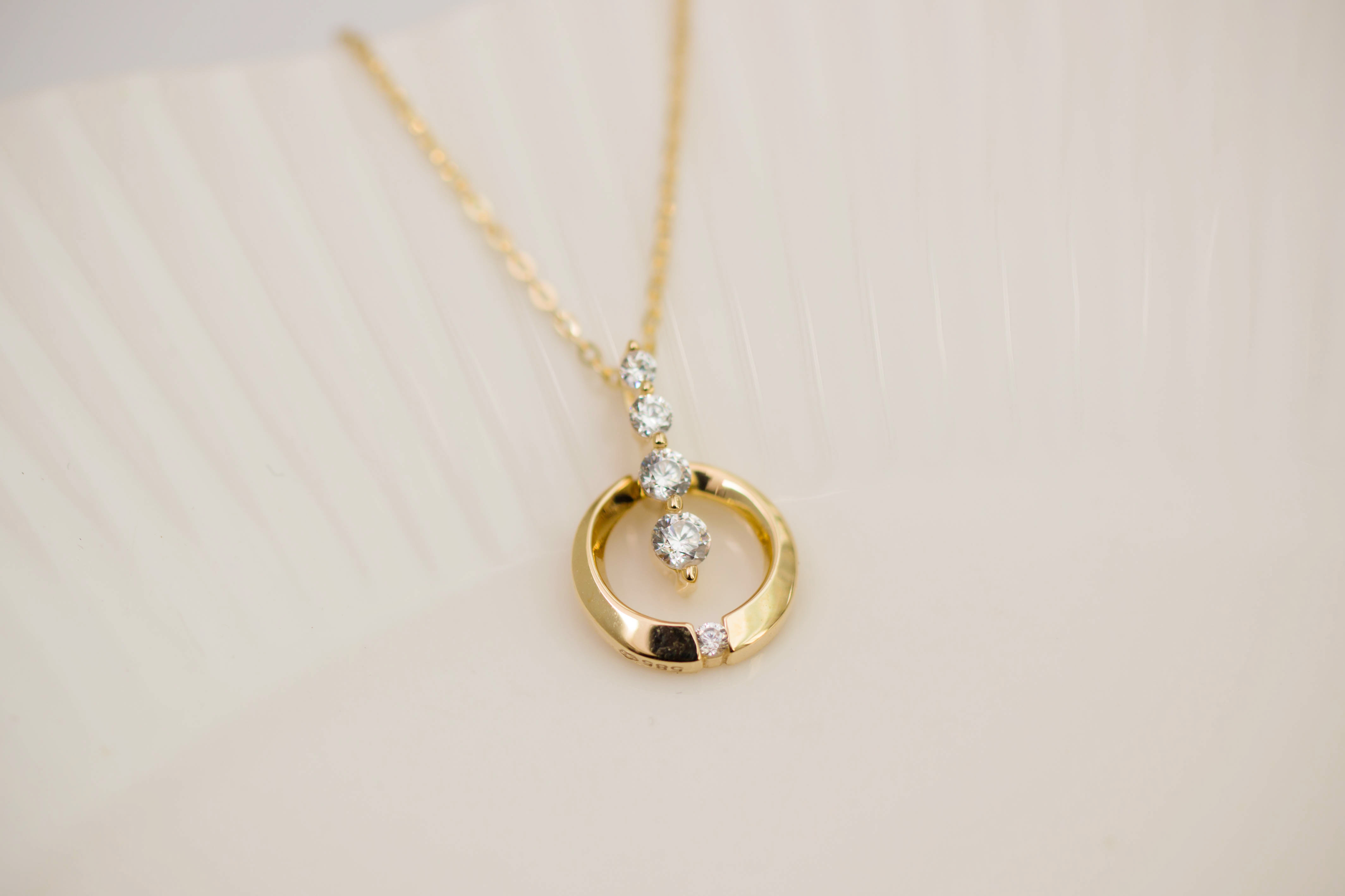 FINI Round necklace 14k Pendant Cubic 20 lender St