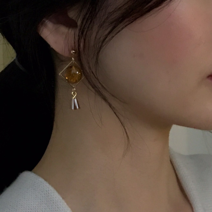 Omaju Crystal Drop Earrings 5color Gullible luxury