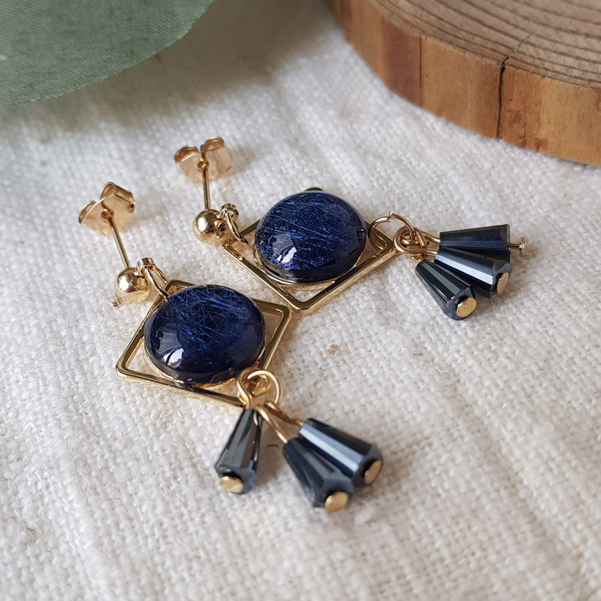 Omaju Crystal Drop Earrings 5color Gullible luxury