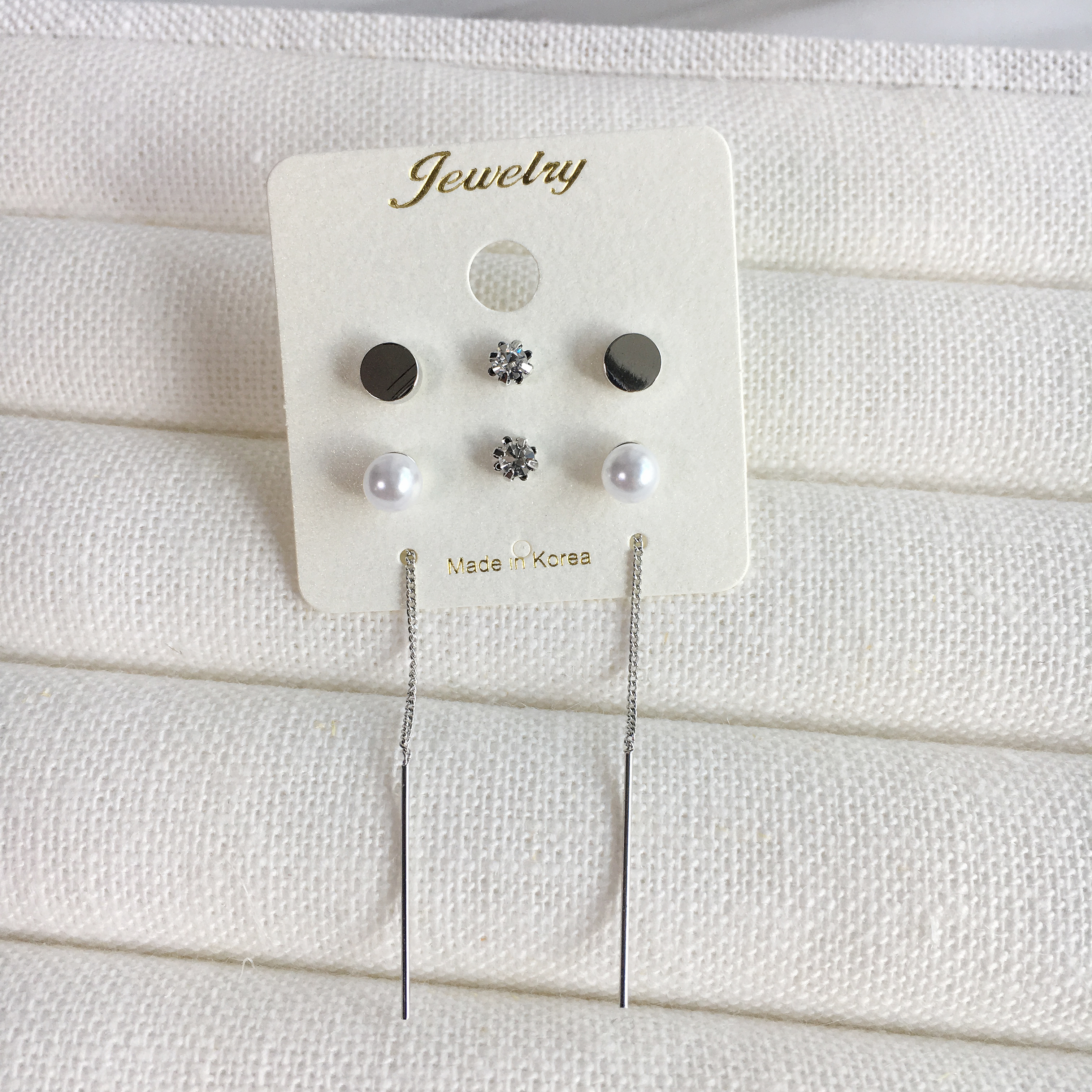 Two-Hour Daily Drop Earrings 6-piece set Cubic Hea