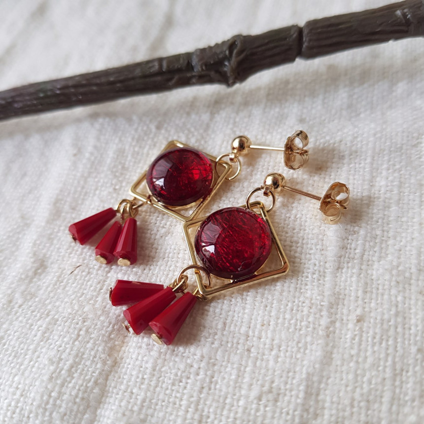 Omaju Crystal Drop Earrings 5color Gullible luxury