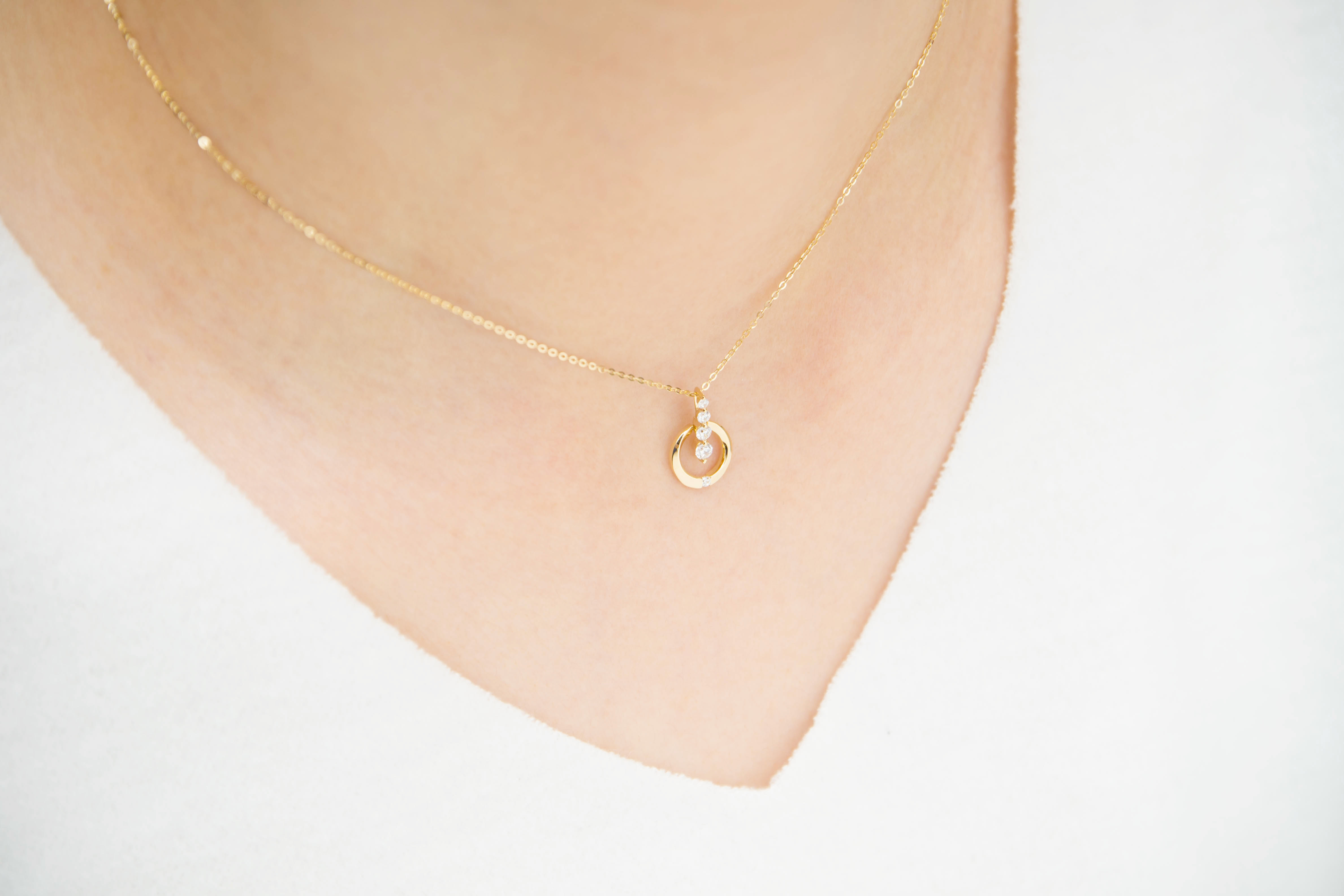FINI Round necklace 14k Pendant Cubic 20 lender St