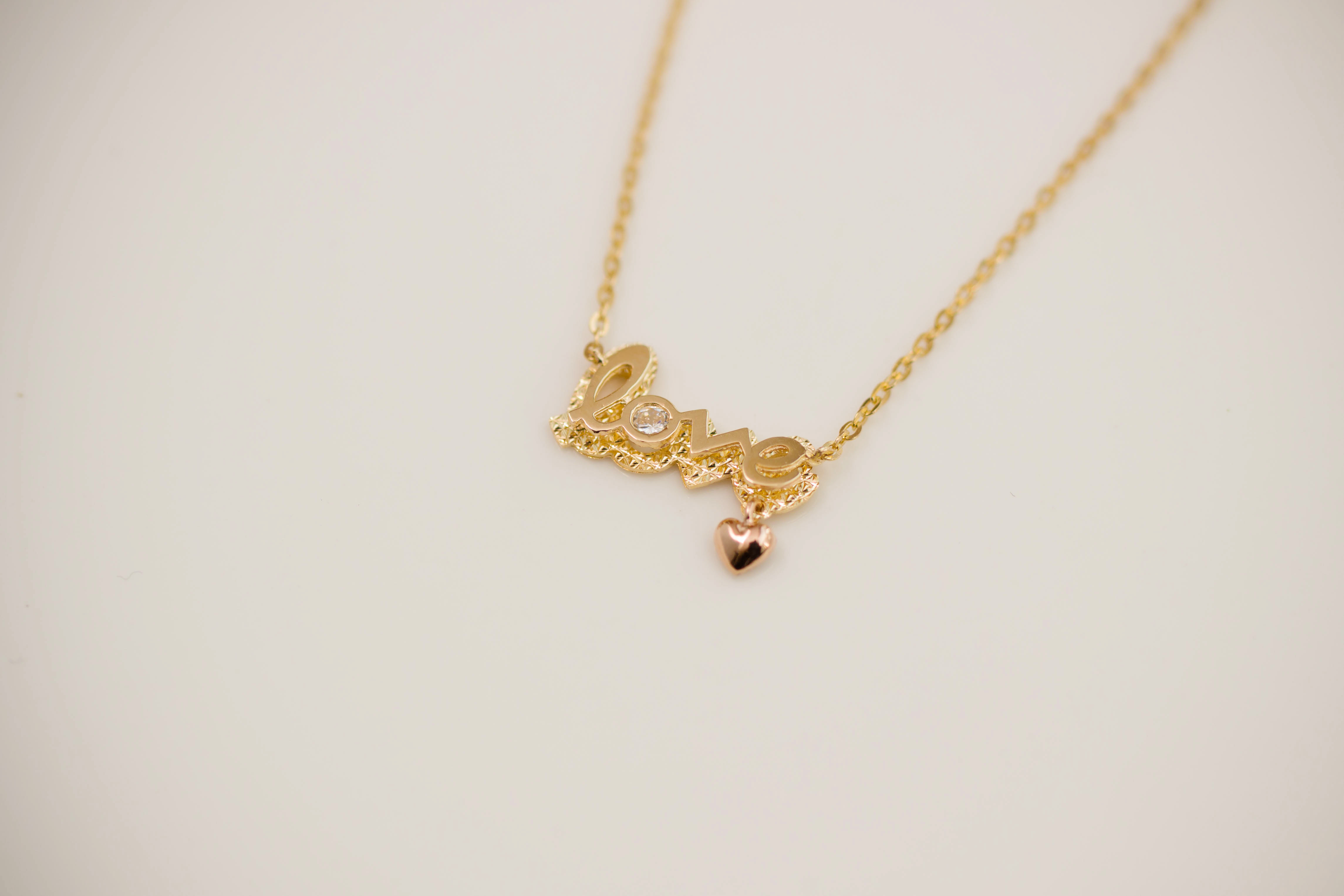 Reno Love Necklace 14k Initial 14K Women's One-