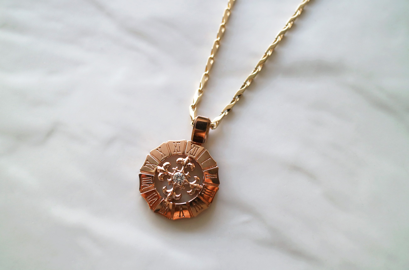 18k Cross Pendant 14k Men's Choker Necklace Pin