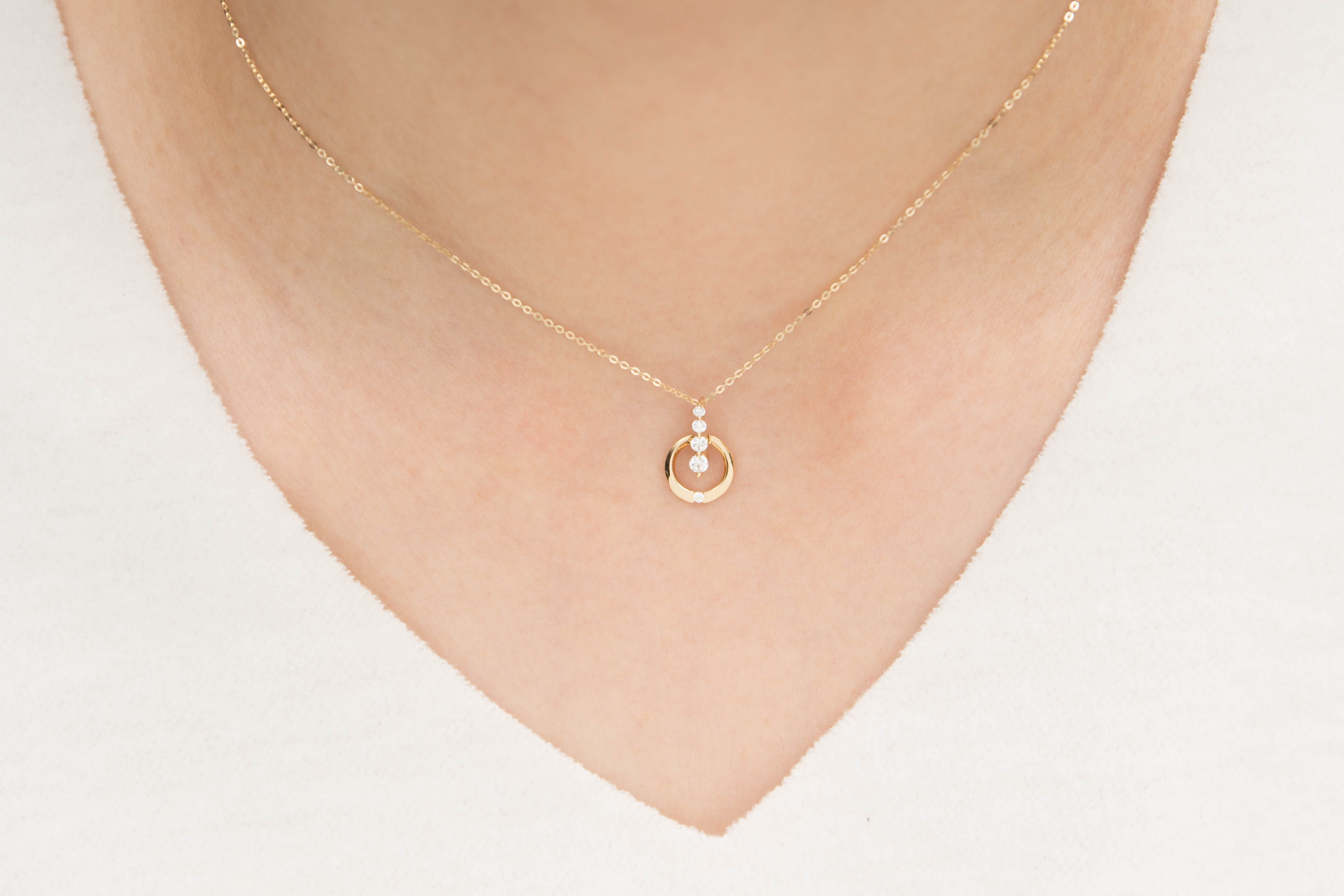 FINI Round necklace 14k Pendant Cubic 20 lender St