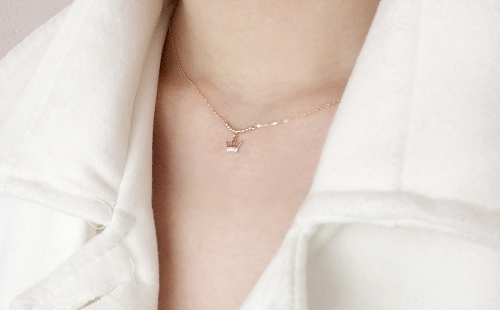 Cordelia 14k_ Stone Crown Necklace Proposal Daily 