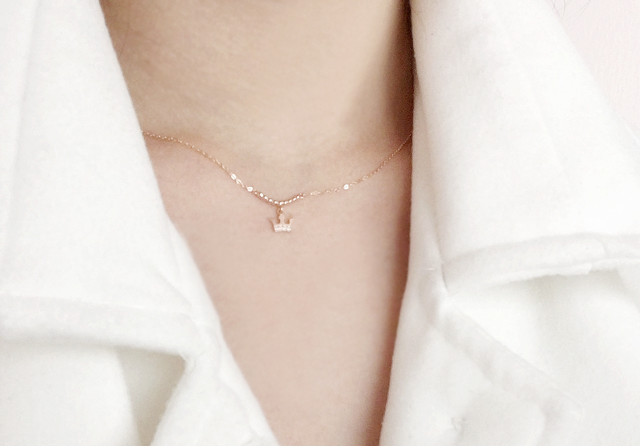 Cordelia 14k_ Stone Crown Necklace Proposal Daily 