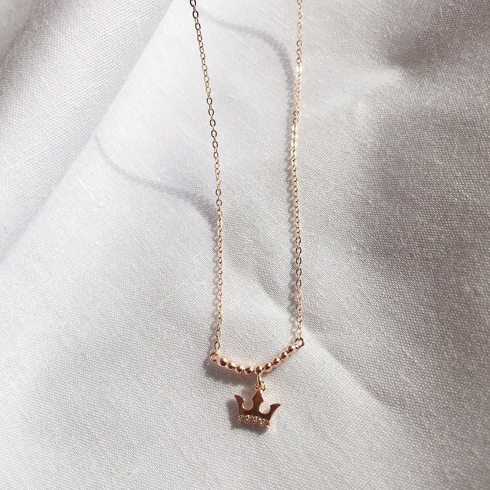 Cordelia 14k_ Stone Crown Necklace Proposal Daily 