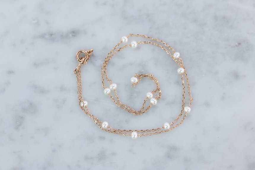 Freshwater pearl layered necklace birthstone June 