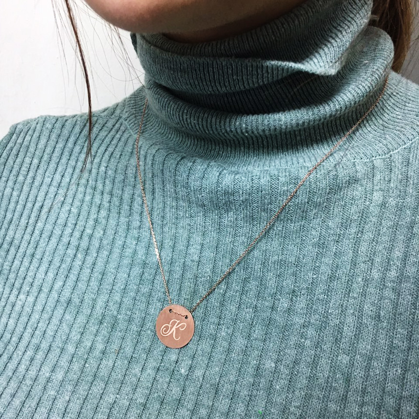 Coin Necklace, Couple Message, Initial Markable It