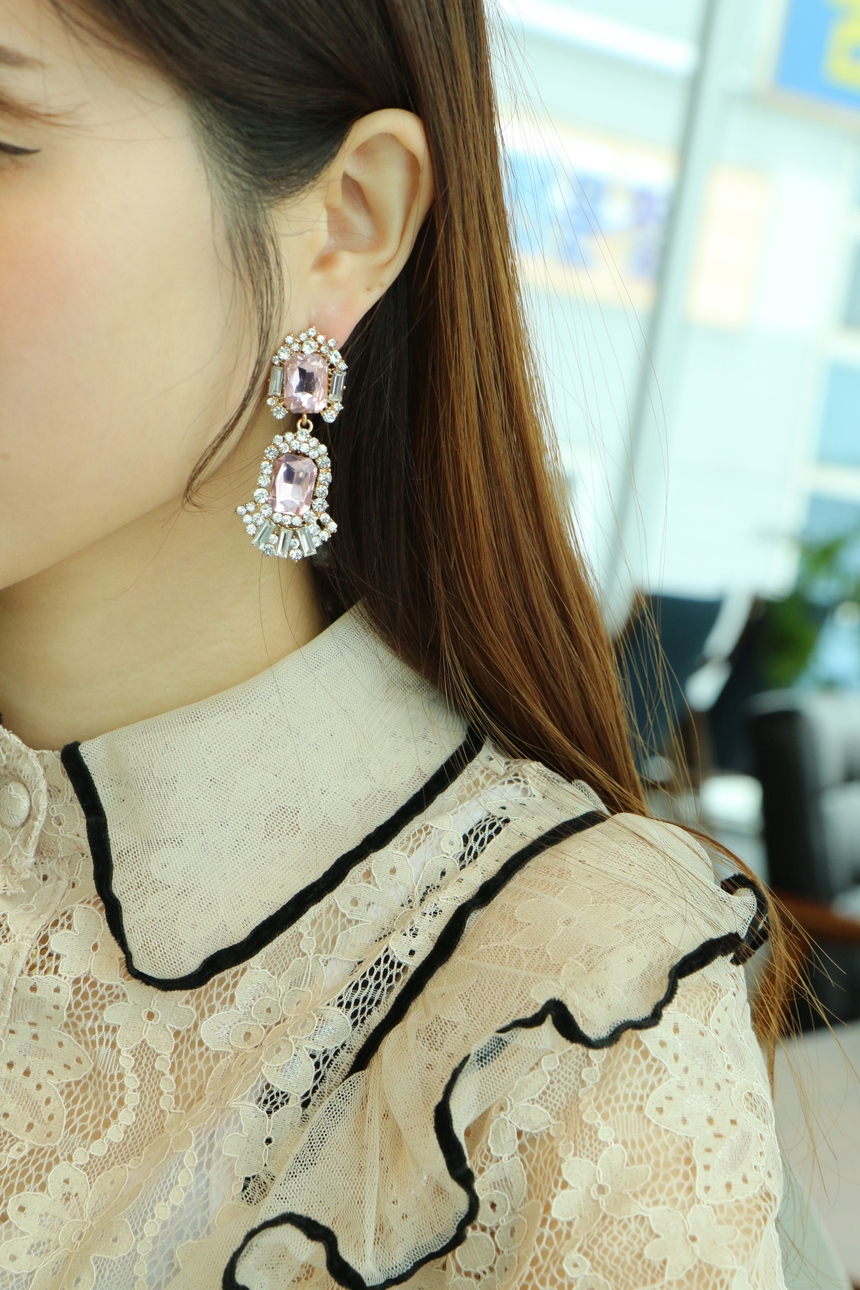 Crystal Bold Drop Party Earring Collection Colorfu