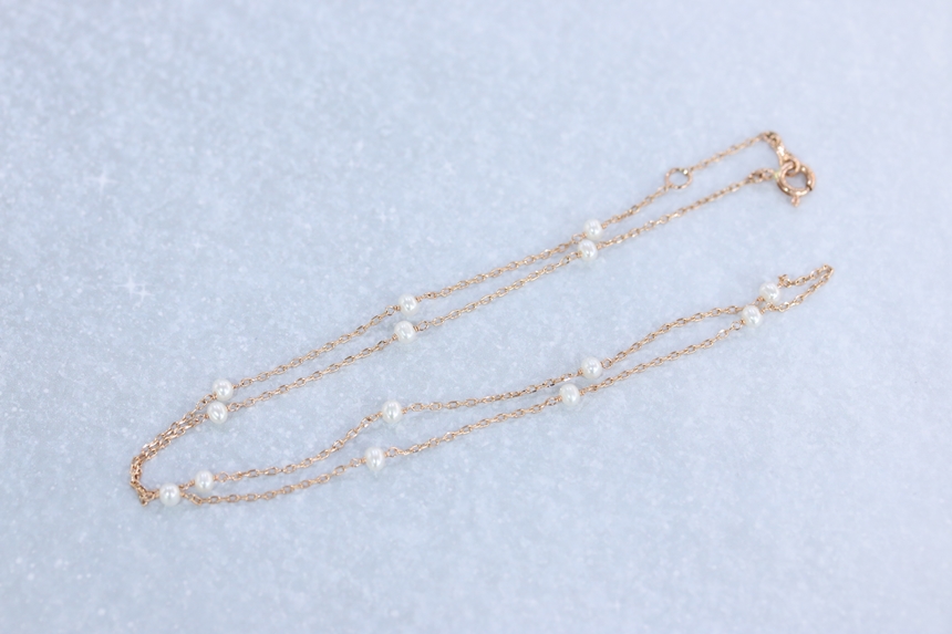 Freshwater pearl layered necklace birthstone June 