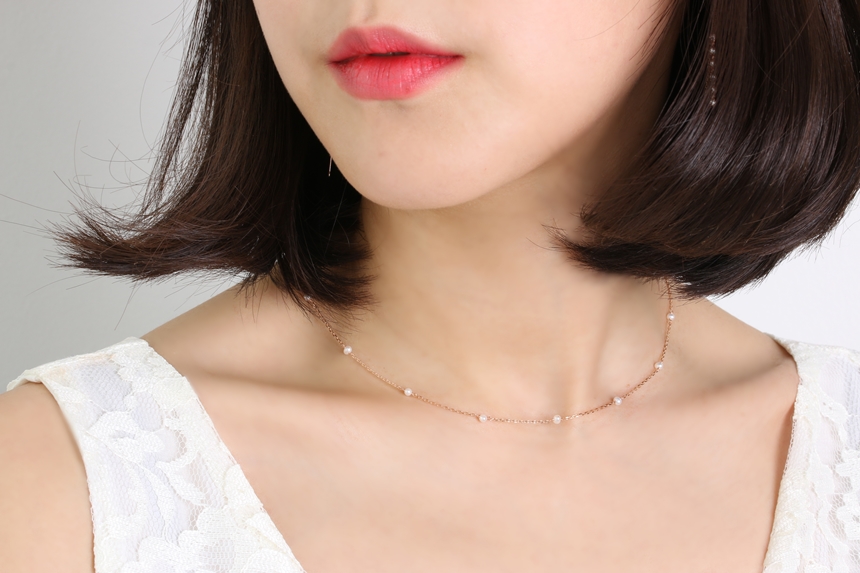 Freshwater pearl layered necklace birthstone June 