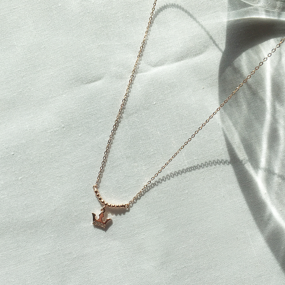 Cordelia 14k_ Stone Crown Necklace Proposal Daily 