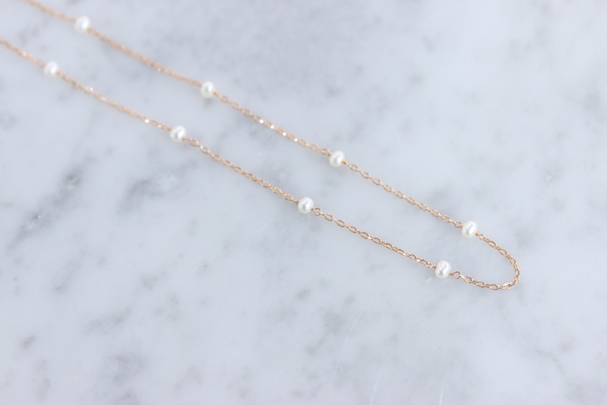 Freshwater pearl layered necklace birthstone June 