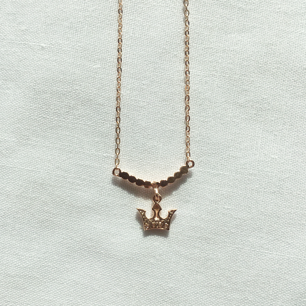 Cordelia 14k_ Stone Crown Necklace Proposal Daily 